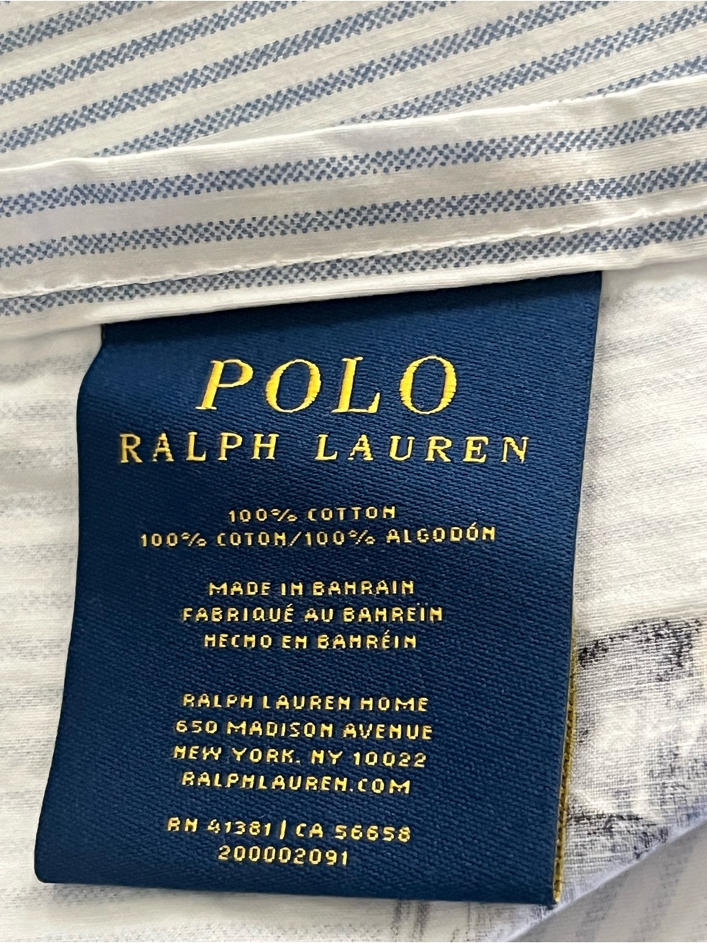 Ralph Lauren Teddy Bear Cotton Twin bedsheet set  in Blue and White